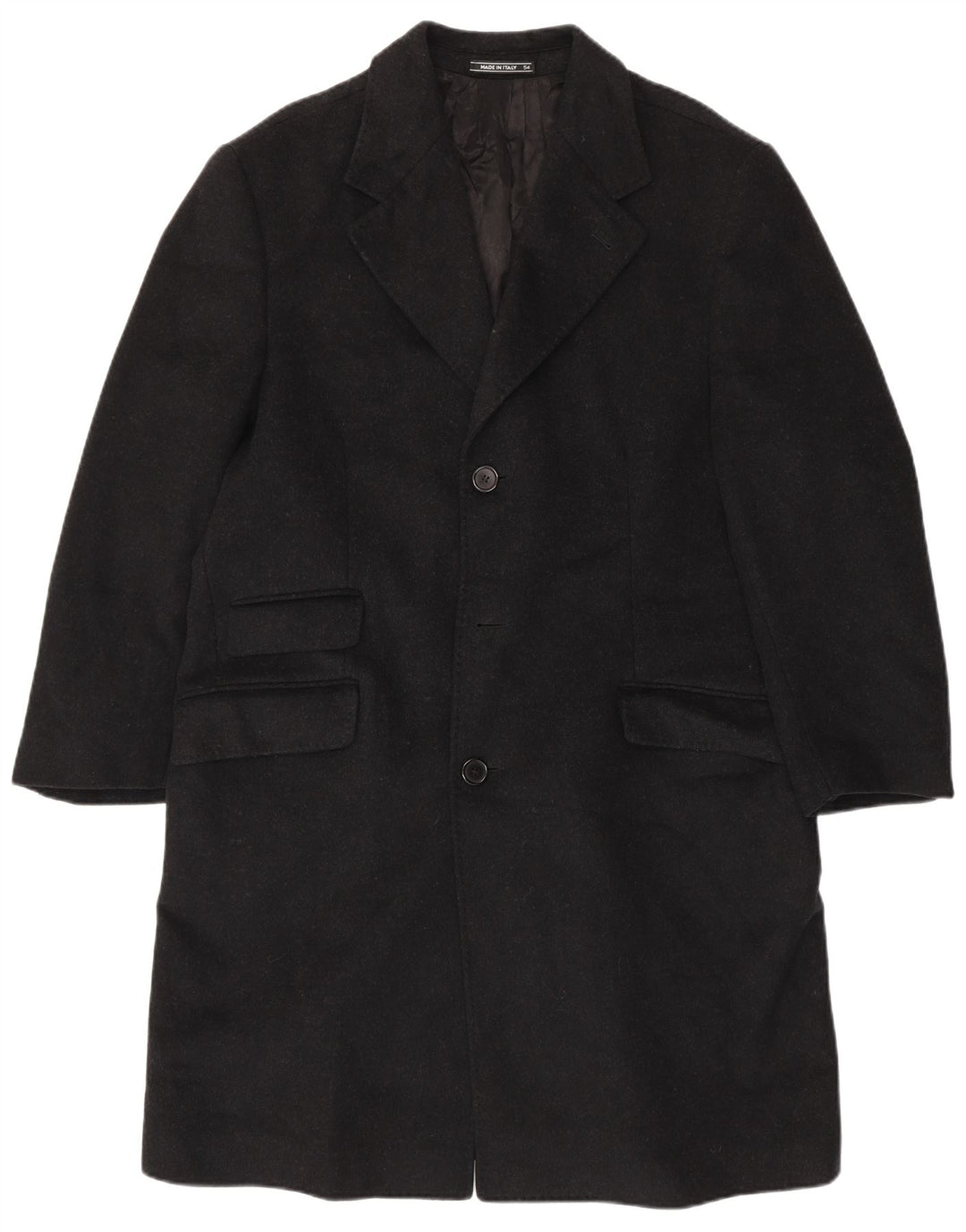 Palton Chesterfield Bărbați VINTAGE IT 54 2XL Lână Neagră