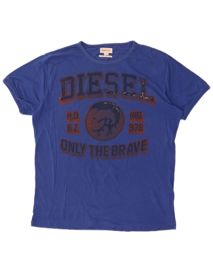 Tricou grafic pentru bărbați Diesel, cu croiala normală, XL, albastru
