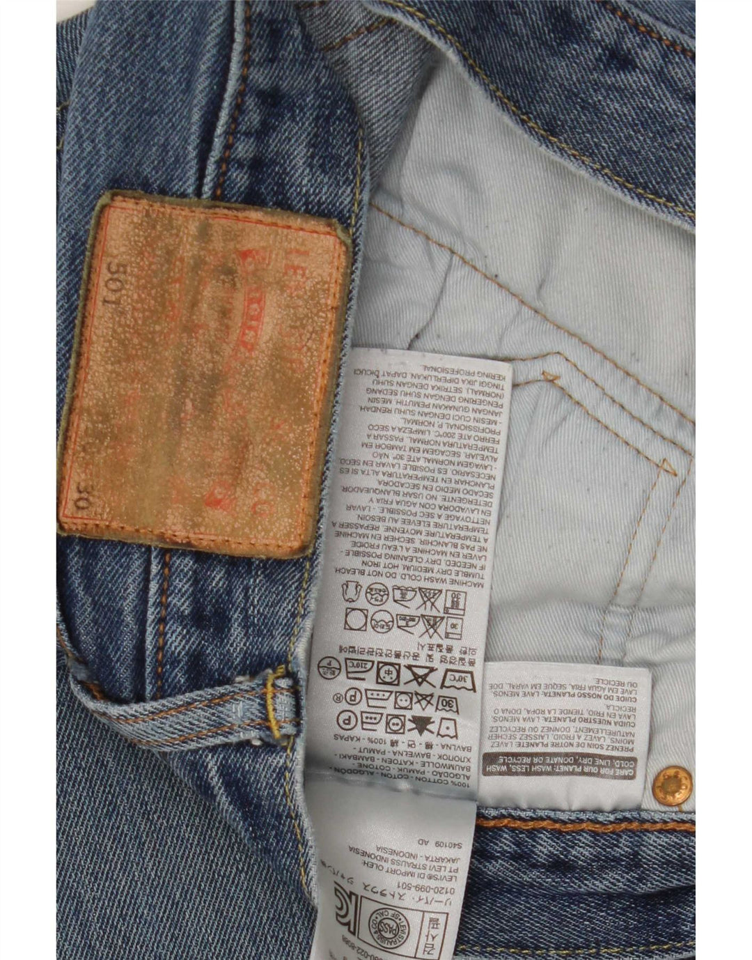 Blugi drepti pentru bărbați Levi's 501 W30 L30 Bumbac albastru