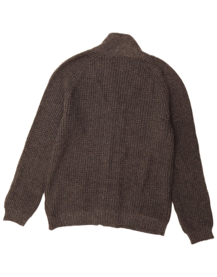 Pulover cardigan pentru bărbați Marks & Spencer Autograph Slim Fit Lână, gri mediu