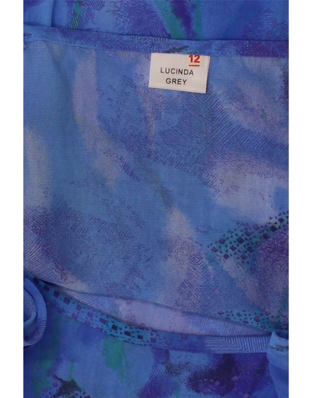 VINTAGE Womens Abstract Pattern See Through Cami Top UK 12 Medium Blue Vintage Vintage and Second-Hand Vintage from Messina Hembry 