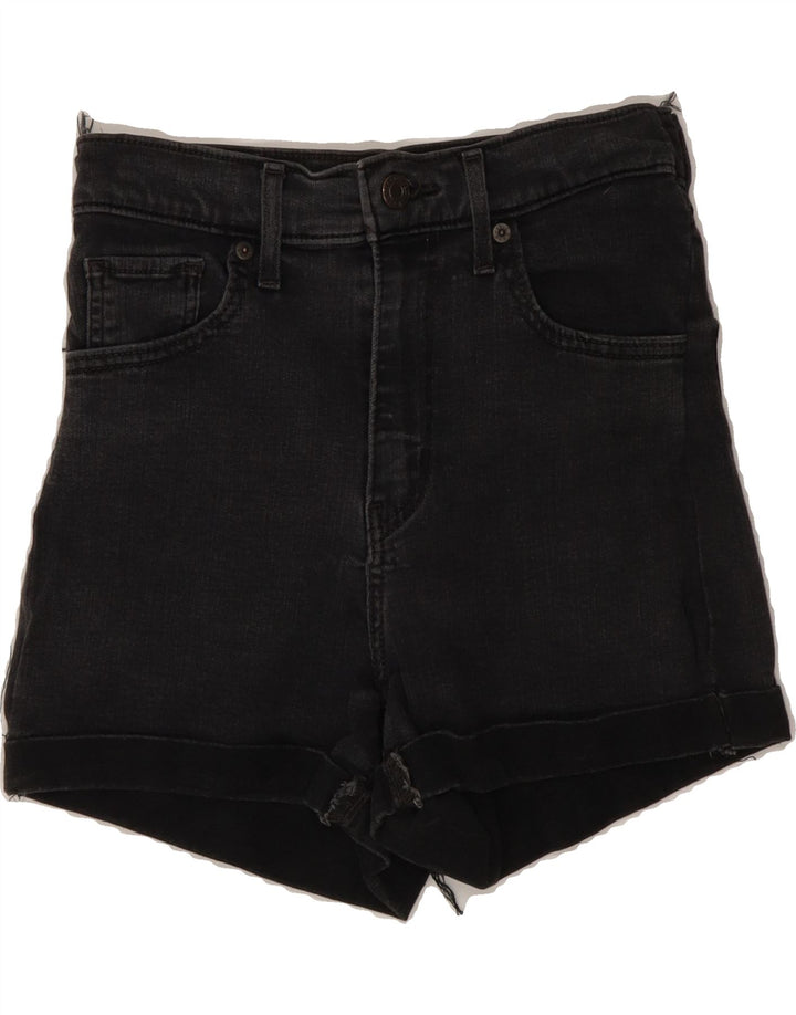 LEVI'S Womens Mile High Denim Shorts W28 Medium Black Vintage Levi's and Second-Hand Levi's from Messina Hembry 