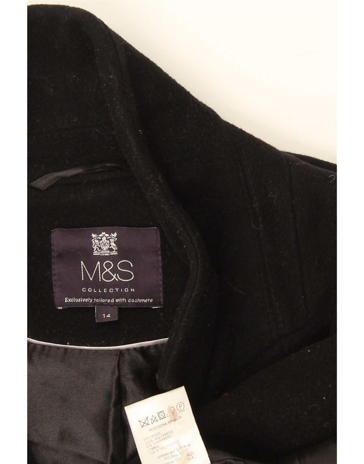 Pardesiu pentru femei Marks & Spencer UK 14 Lână mare neagră