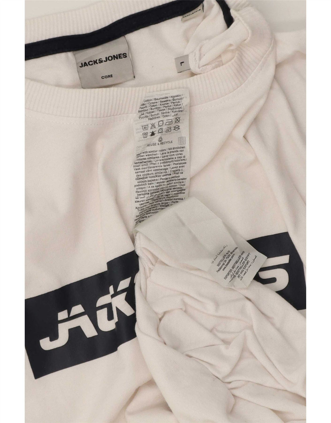Tricou grafic Jack & Jones pentru bărbați Top mare din bumbac alb