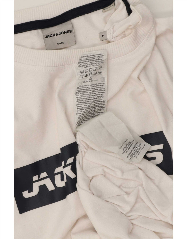 Tricou grafic Jack & Jones pentru bărbați Top mare din bumbac alb