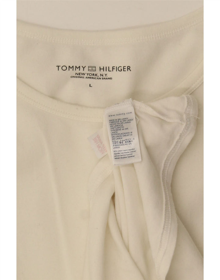 Tricou Tommy Hilfiger pentru bărbați Top mare din bumbac alb