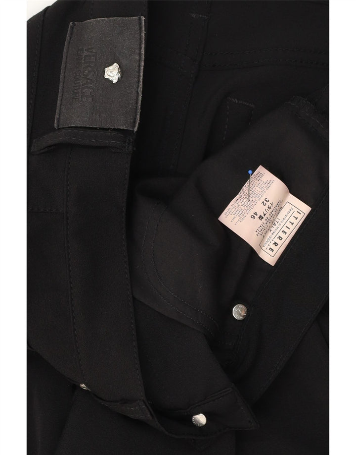 Pantaloni casual drepti pentru bărbați VERSACE IT 46 Small W32 L30 Poliester negru