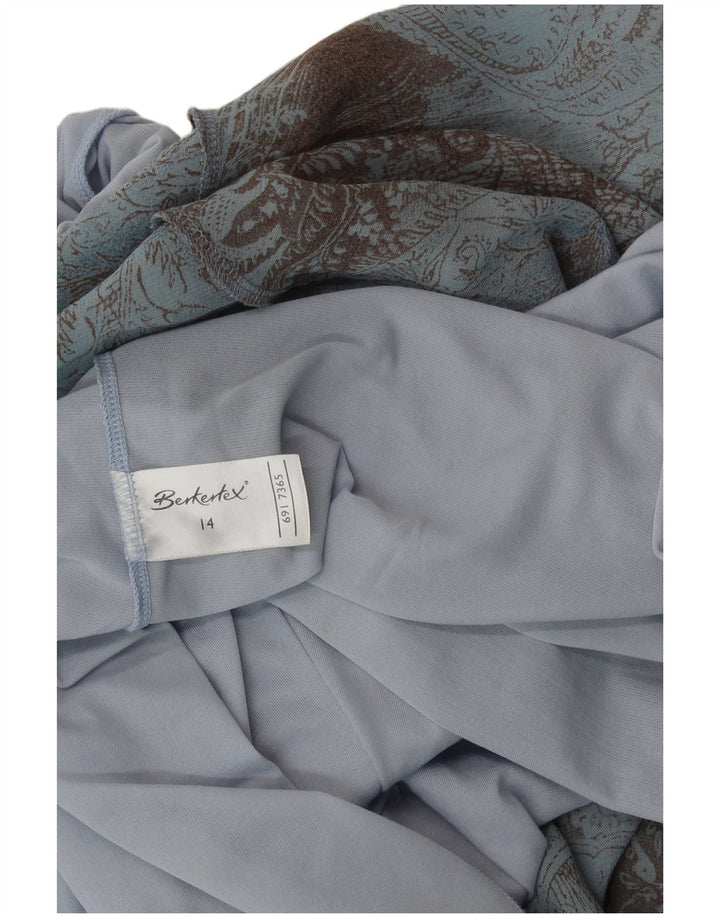 BERKERTEX Fustă A-Line pentru femei UK 14 Medium W28 Blue Paisley Viscose