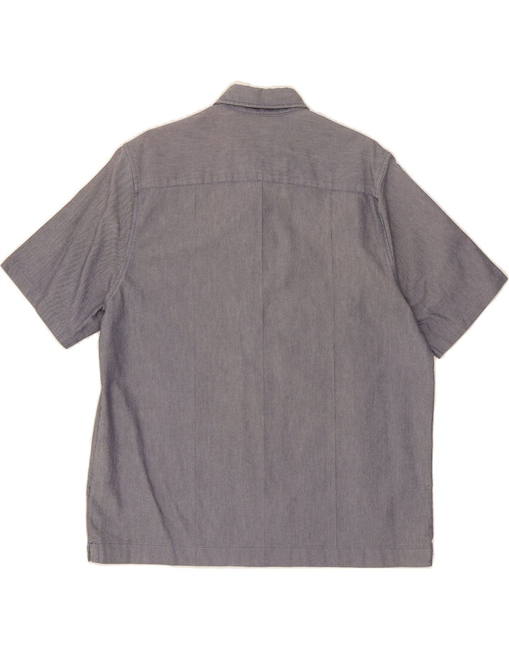 LEVI'S Mens Short Sleeve Shirt Large Navy Blue Cotton Vintage Levi's and Second-Hand Levi's from Messina Hembry 