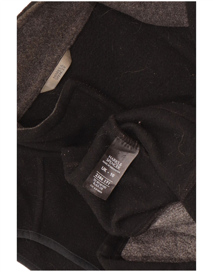 Marks & Spencer pentru femei Fleece Gilet UK 10 Small Negru Poliester