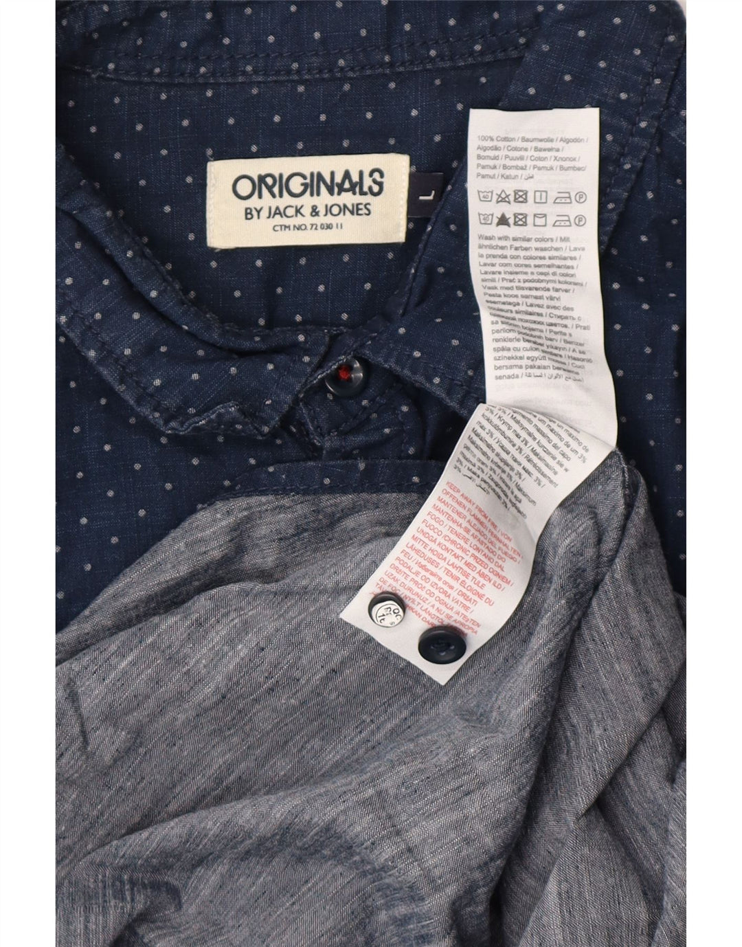 Cămașă pentru bărbați JACK & JONES, mare, albastru, bumbac cu pete