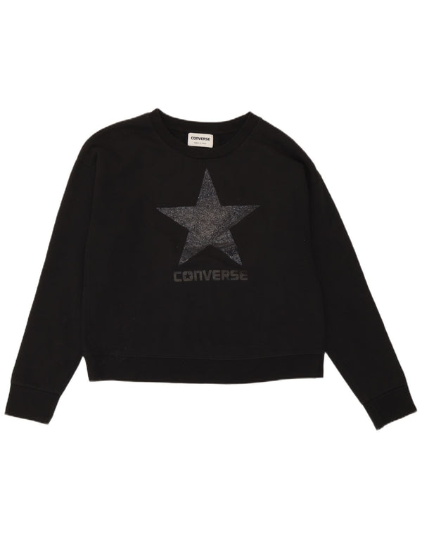 Pulover supradimensionat cu grafic pentru femei Converse UK 10 Small Black
