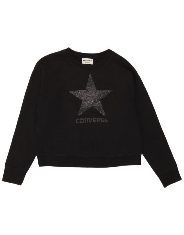 Pulover supradimensionat cu grafic pentru femei Converse UK 10 Small Black