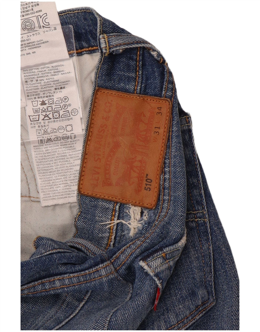 Blugi skinny 510 distressed Levi's pentru bărbați L31 L25 Bumbac albastru