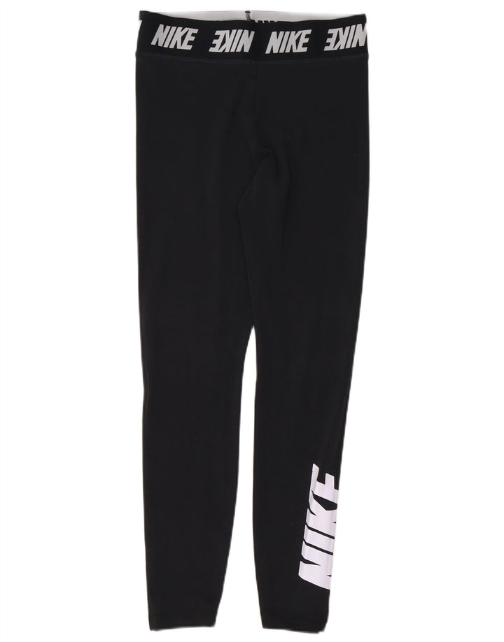 Leggings grafic NIKE pentru femei UK 14, bumbac mediu negru