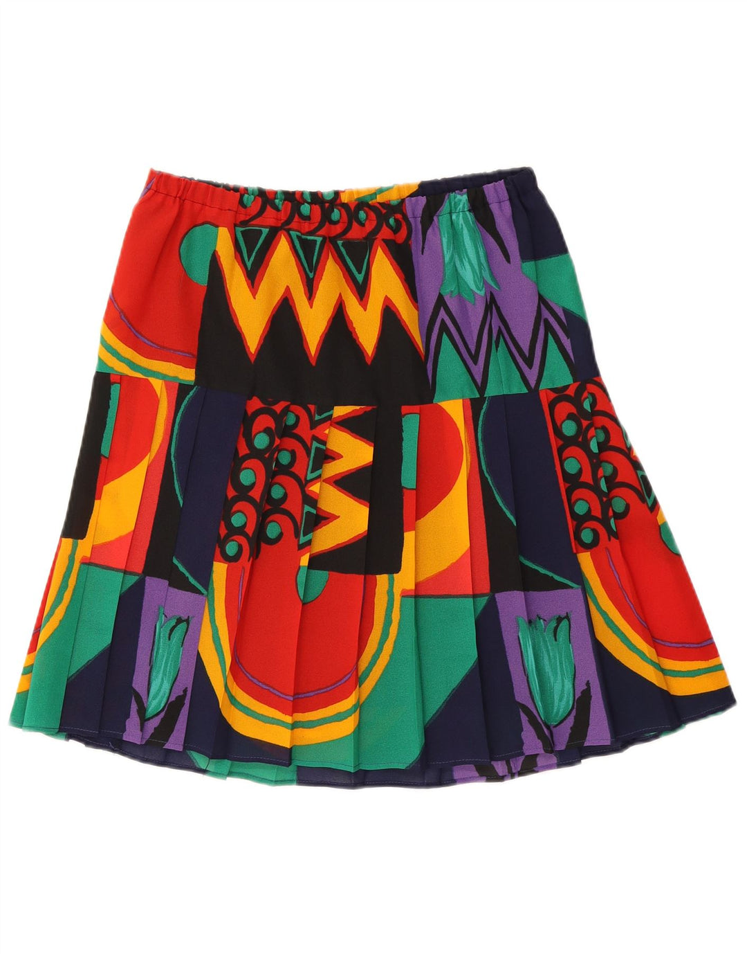 Fustă plisată Vintage pentru femei L30 Poliester geometric multicolor