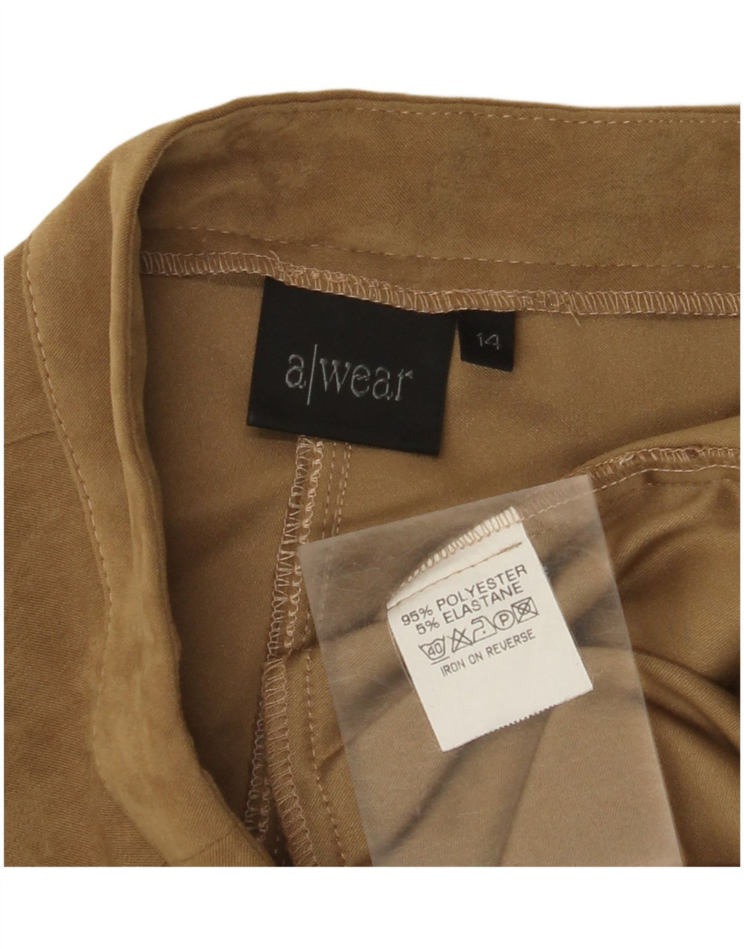 A WEAR Pantaloni casual bootcut pentru femei UK 14 Medium L30 L32 Bej Poliester