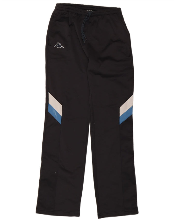 Pantaloni de trening pentru bărbați Kappa, negru mediu, poliester bloc de culoare