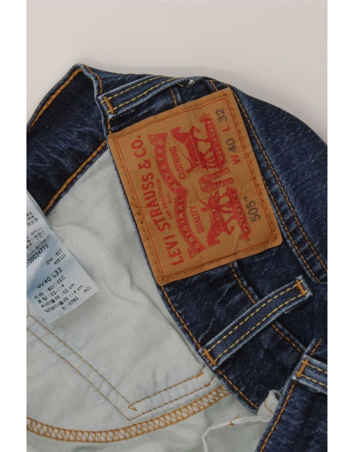 Blugi drepti pentru bărbați Levi's 505 W40 L22 Bumbac albastru