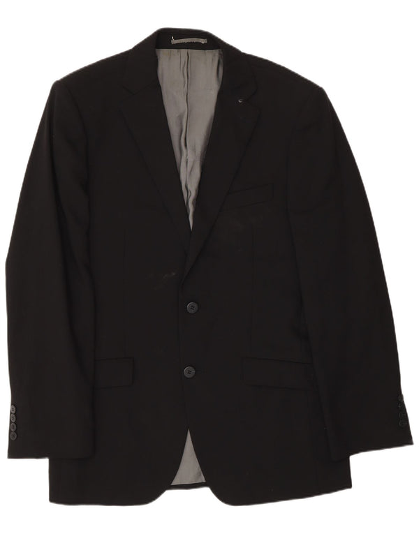 Jachetă Blazer pentru bărbați Pierre Cardin cu 2 nasturi UK 38 Lână neagră medie