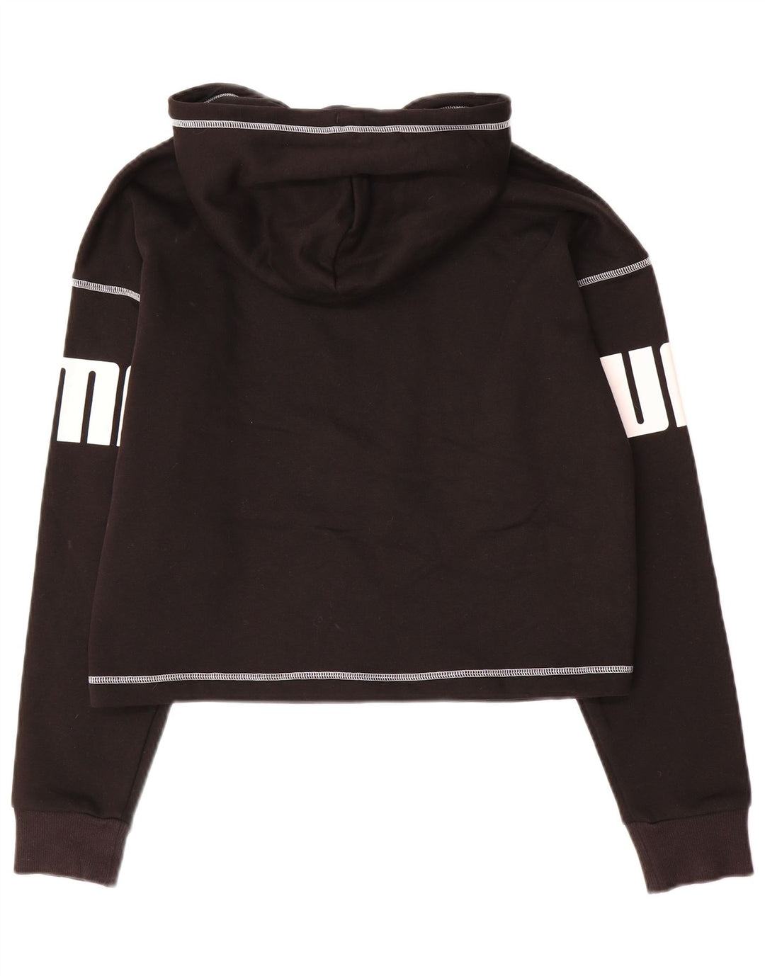 Pulover PUMA pentru femei, supradimensionat, cu capota, UK 14, bumbac mediu negru