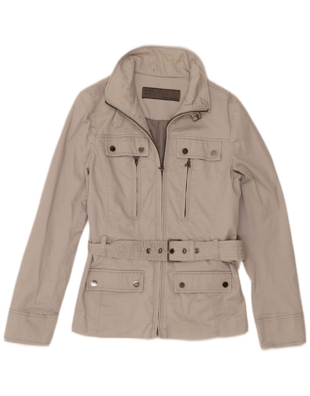 Zara Womens Utility Jacket UK 14 Large Beige