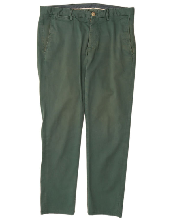 Massimo Dutti Pantaloni Chino Slim Fit pentru bărbați EU 42 Mari L32 L30 Bumbac verde