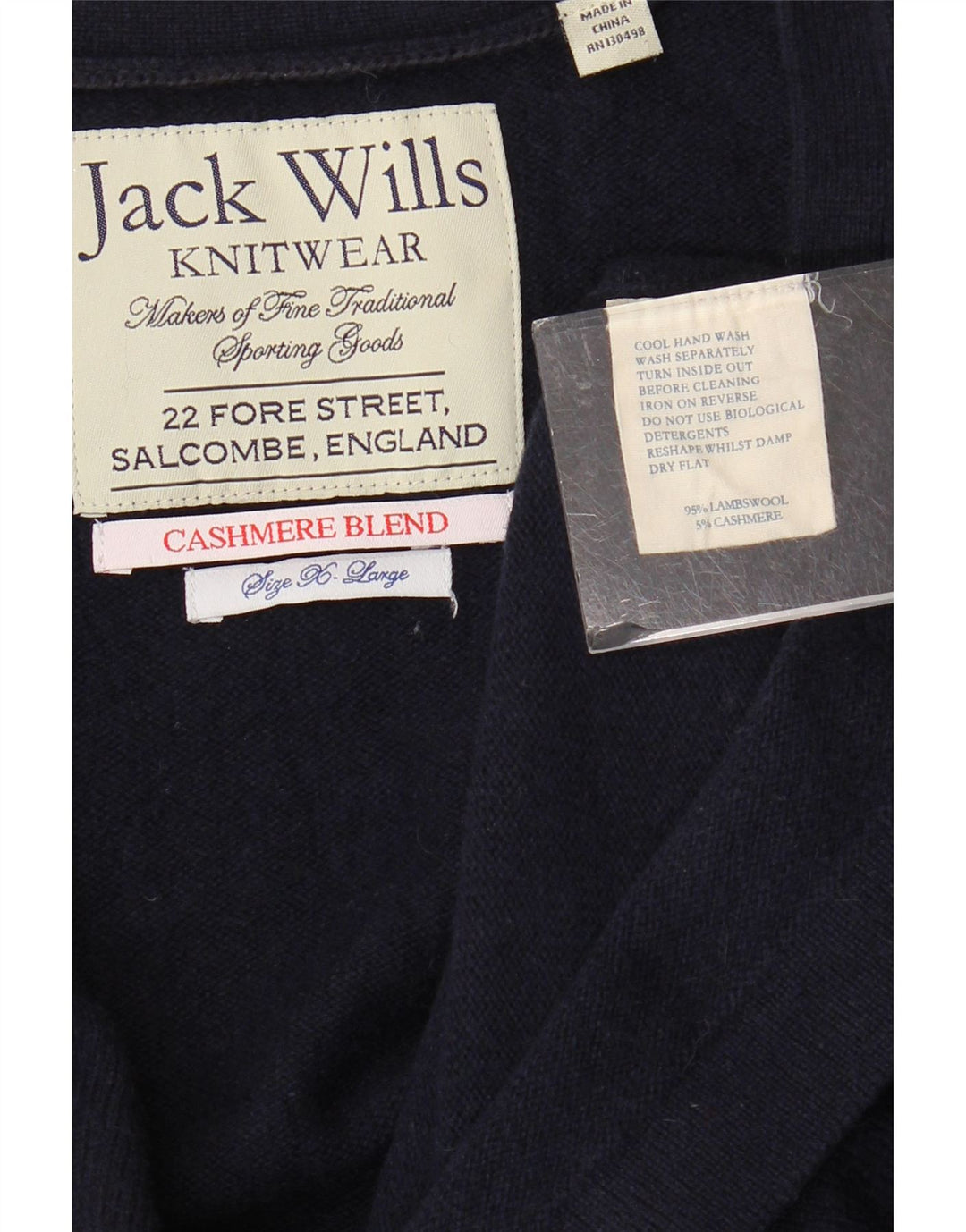 JACK WILLS Pulover cardigan pentru femei UK 18 XL bleumarin din lână de miel
