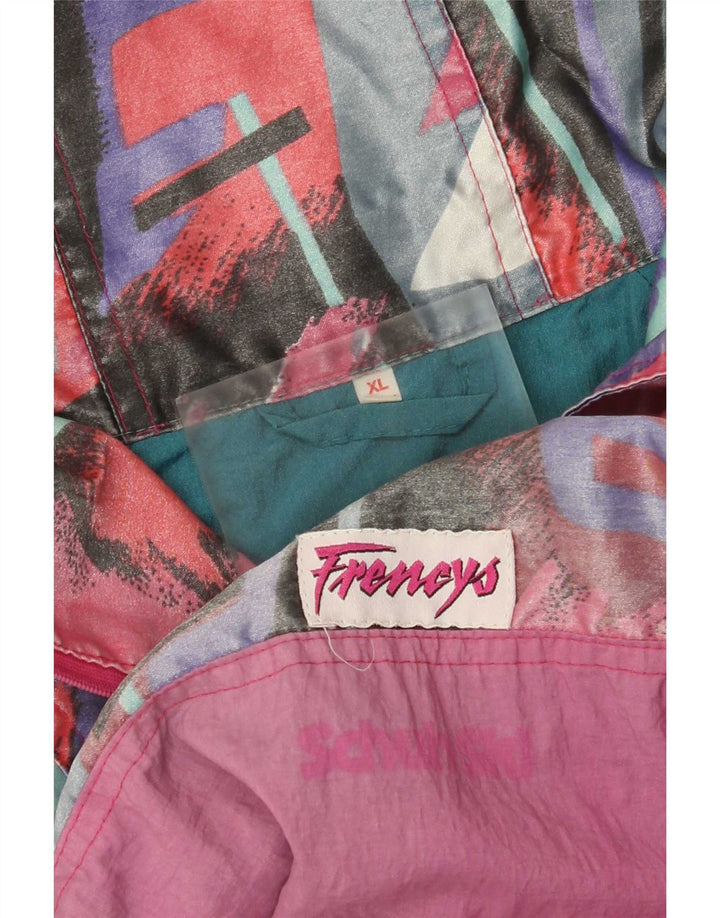 Jachetă de ploaie supradimensionată pentru femei Vintage UK 18 XL multicoloră