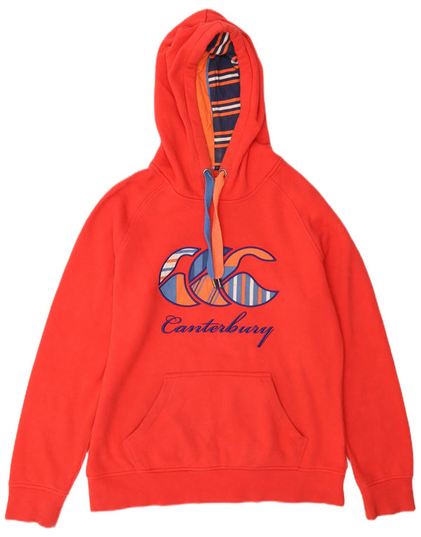 Pulover Canterbury pentru femei Uglies Graphic Hoodie UK 14 Bumbac roșu mediu