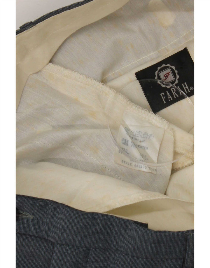 Pantaloni de costum pentru bărbați Farah L32 L29 poliester albastru