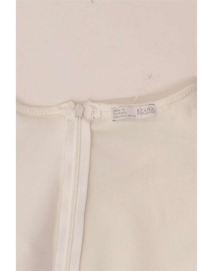 Costum pentru femei ZARA cu mânecă scurtă UK 8 Small W28 White