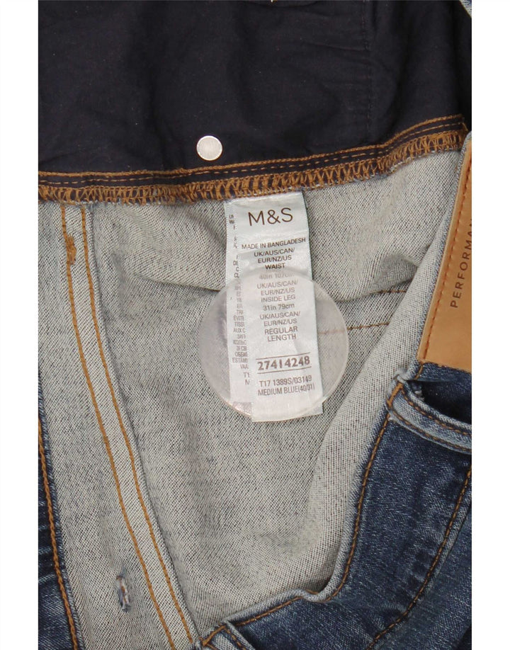 Blugi slim pentru bărbați Marks & Spencer W40 L31 Bumbac albastru
