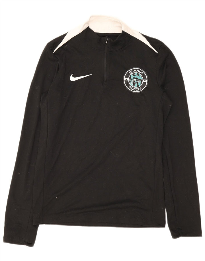 Top de trening Nike pentru bărbați, cu grafic, cu fermoar și gât, color block, negru