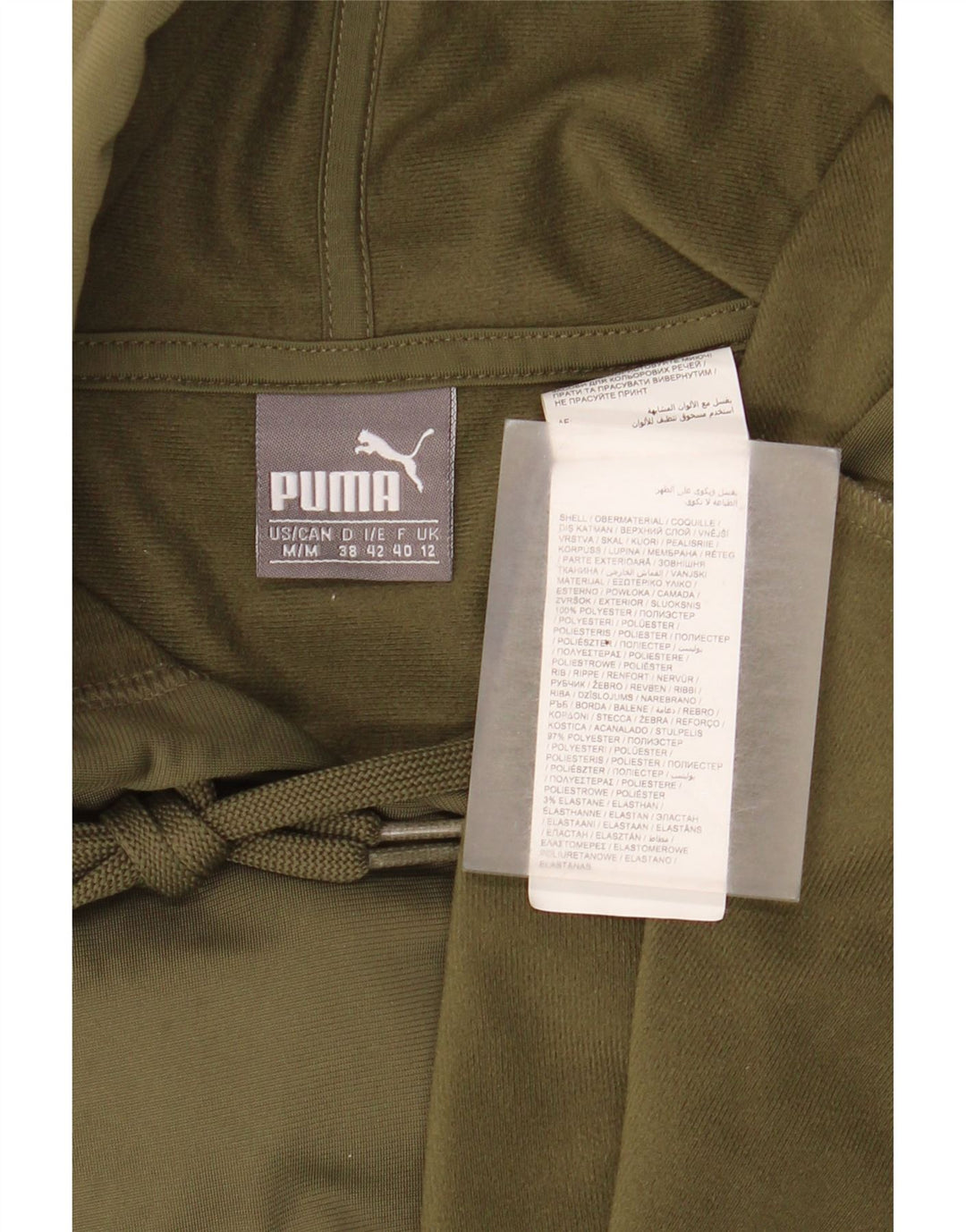 Pulover cu glugă grafic Puma pentru femei UK 14 Medium Kaki Poliester