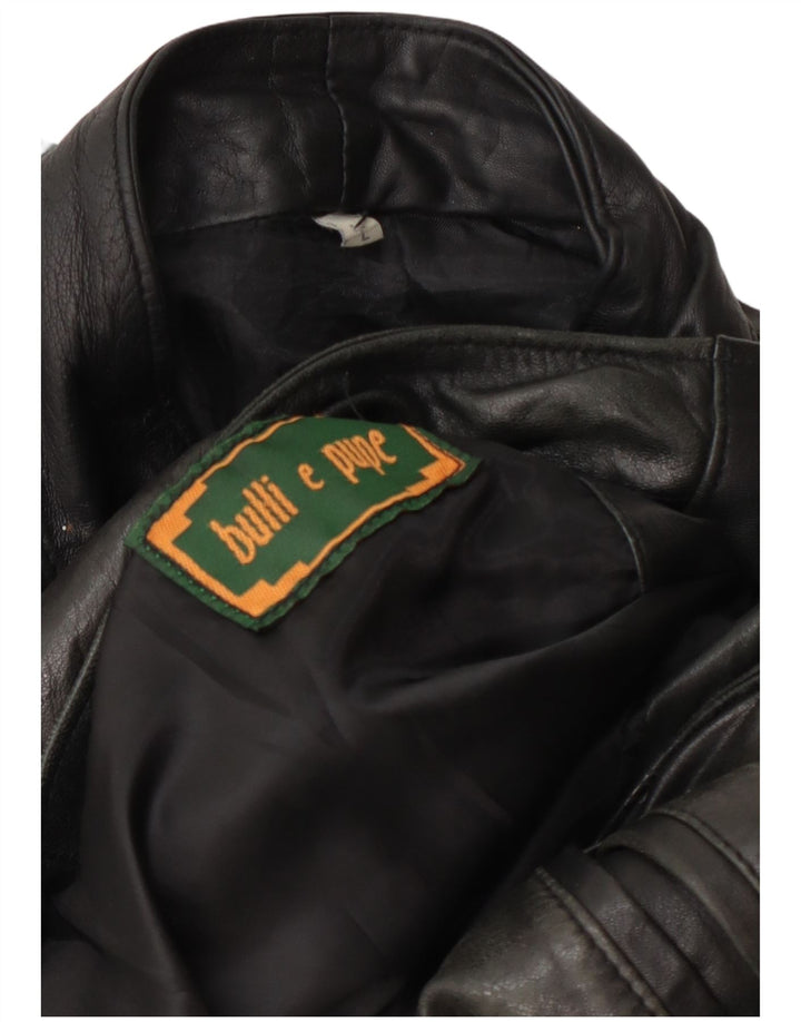 Jachetă de piele pentru bărbați Bulli E Pupe UK 40 Large Black