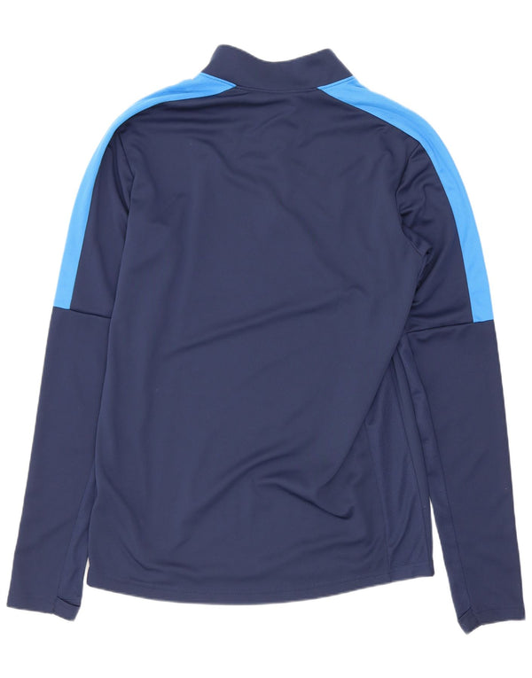 Tricou pentru bărbați Nike Dri Fit, cu fermoar și gât, cu mânecă lungă, albastru bleumarin, color block