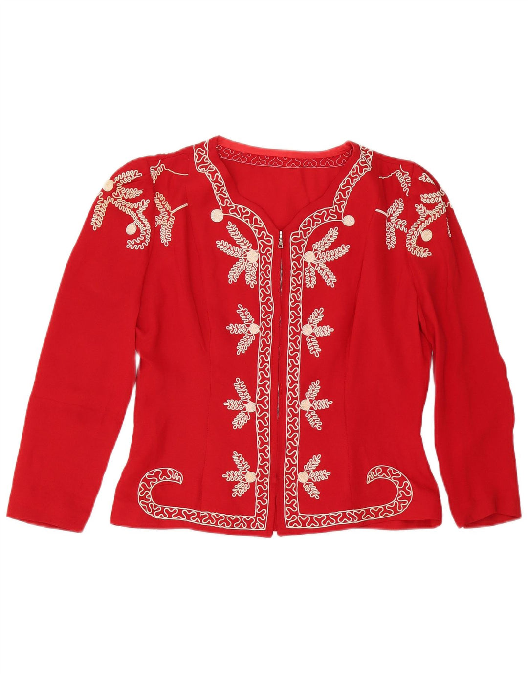Cardigan Vintage pentru femei UK 14 Medium Red Floral