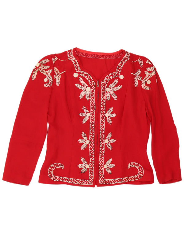Cardigan Vintage pentru femei UK 14 Medium Red Floral