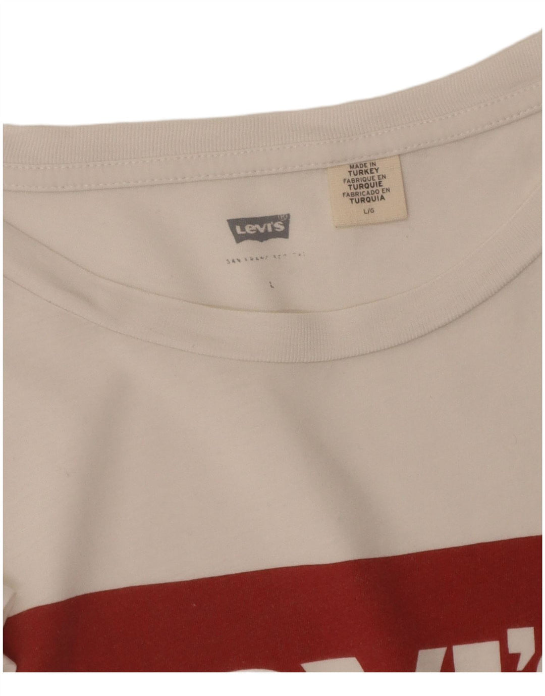 LEVI'S Womens Graphic T-Shirt Top UK 14 Large White