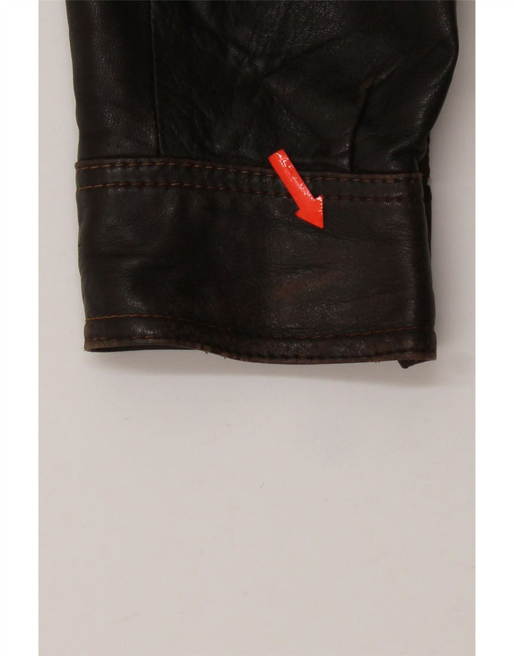 Jachetă de piele vintage pentru bărbați UK 42 XL din piele maro