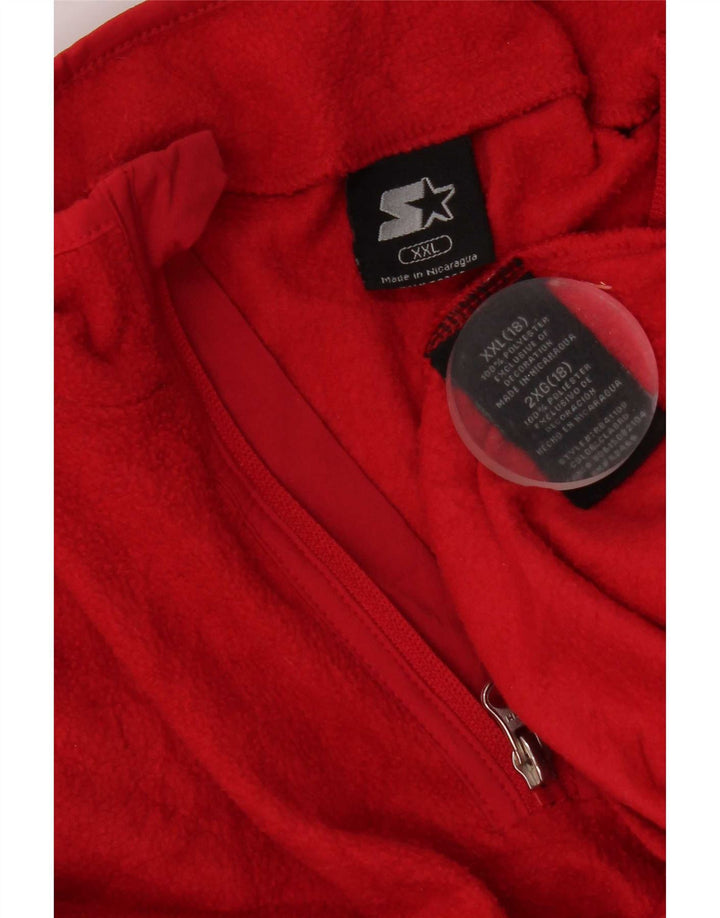 Jumper pentru femei Starter, cu fermoar și gât, din lână UK 20 2XL, poliester roșu