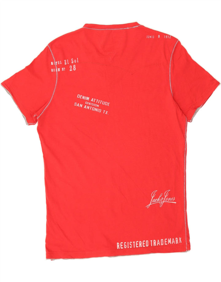 JACK & JONES Mens Graphic T-Shirt Top Large Red Vintage Jack & Jones and Second-Hand Jack & Jones from Messina Hembry 