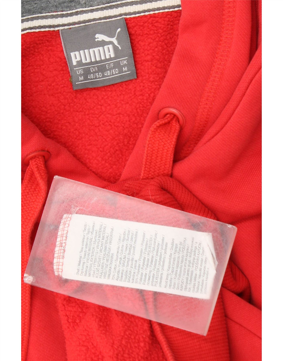 Pulover Puma pentru bărbați, bumbac roșu mediu