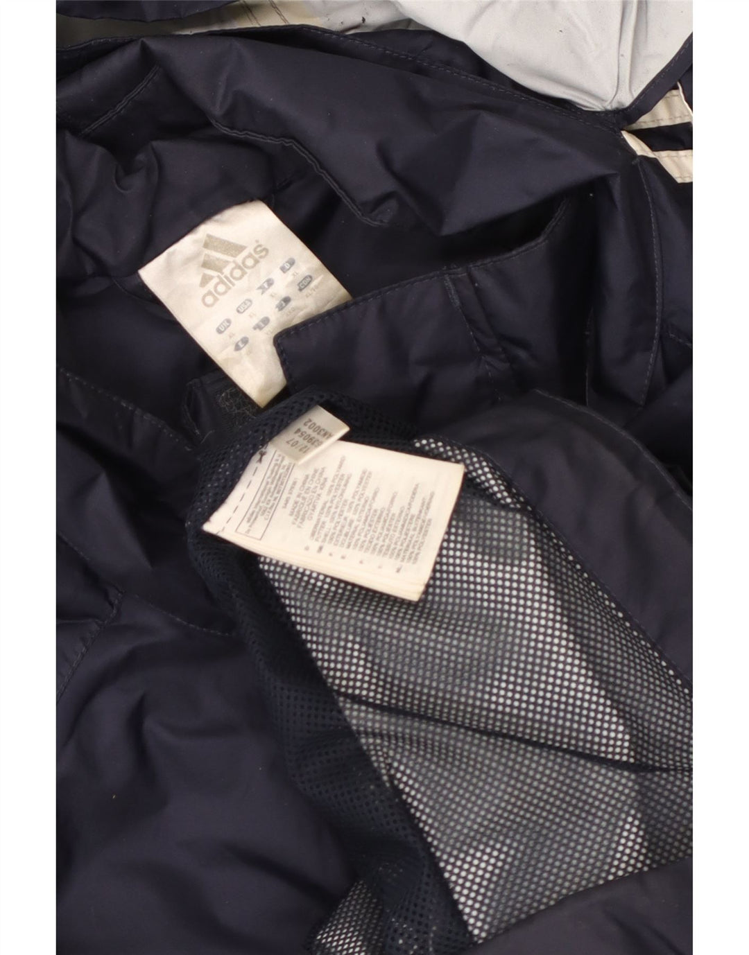 Jachetă de vânt cu glugă pentru bărbați Adidas UK 42 XL poliester bleumarin