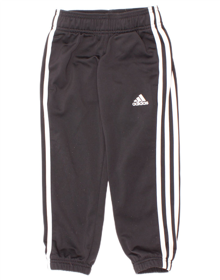Pantaloni de trening Adidas baieti Joggeri 3-4 ani poliester negru
