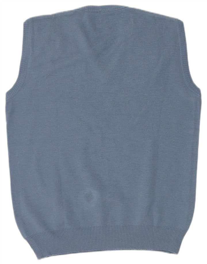 Vestă Vintage pentru bărbați Tank Top Medium Blue Argyle/Diamond Wool