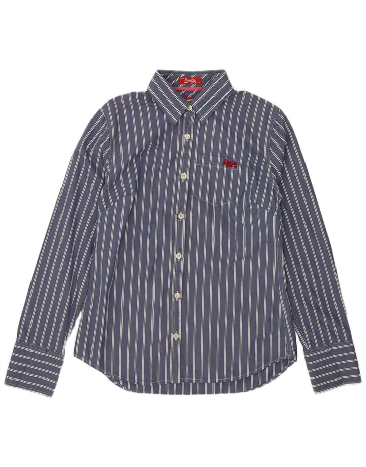 Cămașă Superdry pentru femei, mare, cu dungi albastre, clasică din bumbac