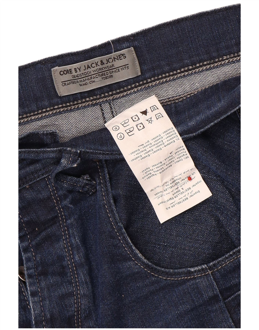 Blugi drepți pentru bărbați Jack & Jones W36 L29 bumbac bleumarin