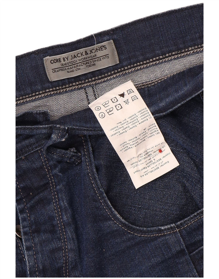 Blugi drepți pentru bărbați Jack & Jones W36 L29 bumbac bleumarin